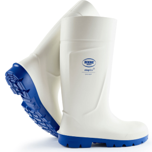 Stiefel Bekina Boots Steplite EasyGrip S4 weiß/blau mit Stahlkappe