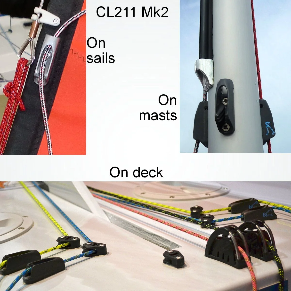 Clamcleat Tauklemme 'CL211 MK2' mit Leitöse, silbern eloxiert – Bild 6